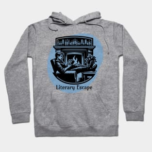 Literary Escape at home by the fireplace Hoodie